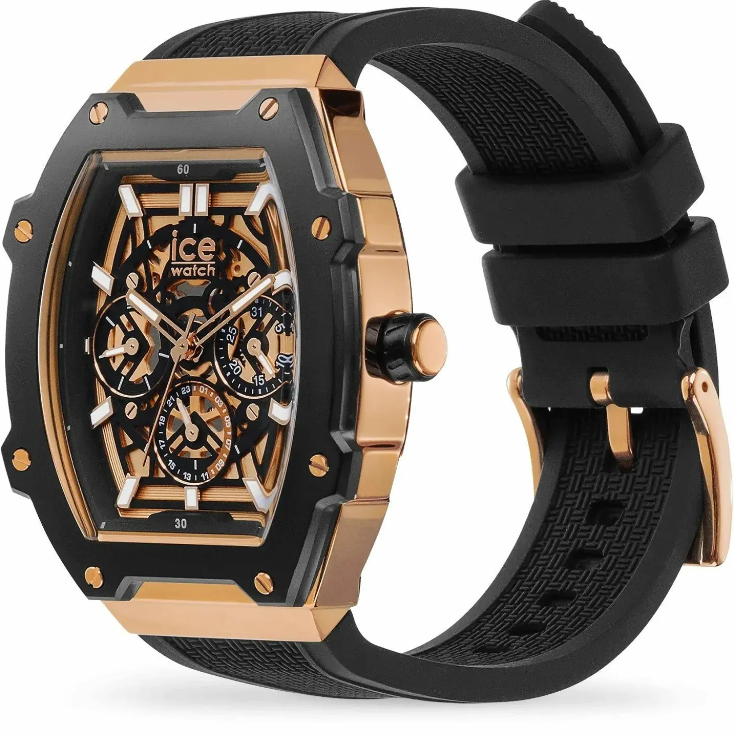 Ice‑Watch Unisex Uhr ICE boliday Black Rose‑Gold Skel Steel 024370