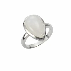 Jamelli 925 Silber rhodiniert mit Rainbow Mondstein Ring 41675996987486