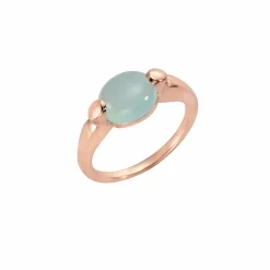 Jamelli 925 Silber rosé vergoldet Paraiba Chalcedon Ring 41675997479006