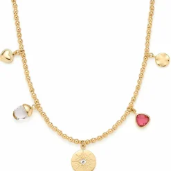 Leonardo Damen Halskette Giselle mit Mini Charm Anhängern Gelbgold 023214