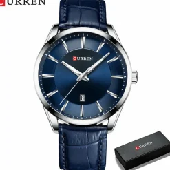 Men's Fashion Round Shape Quartz Watch with Leather Strap 8365