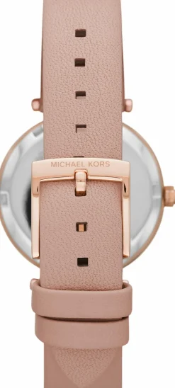 MICHAEL KORS Damen Armbanduhr 33 mm Zirkonia auf der Lünette Armband Leder MK2914