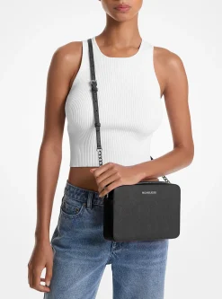 Michael Kors Handtasche Damen Jet Set Item Large Saffiano Leather Crossbody Schwarz 35F8STTC9L