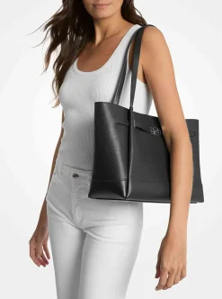 Michael Kors Tote Damen Reed Large Pebbled Leather Tote Schwarz 35F4S6RT3T-BLACK-OS