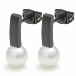 Monomania Pearl´s Kiss Damen Ohrstecker Süßwasserperlen schwarz 31779S