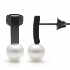 Monomania Pearl´s Kiss Damen Ohrstecker Süßwasserperlen schwarz 31779S