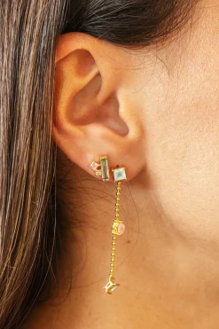 Ohrhänger 925 Silber vergoldet Echtsteine Pastell 41185109999710