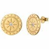 Ohrstecker 925 Silber vergoldet Münze Sonne Mandala Topas 41184634437726
