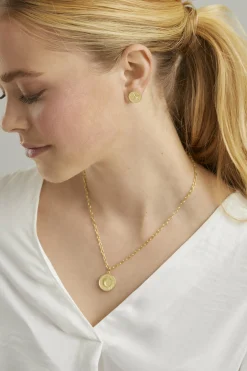 Ohrstecker 925 Silber vergoldet Münze Kompass Sonne 41184814727262