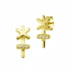Ohrstecker 925/- Silber vergoldet Zirkonia Kreuz 41184444842078