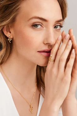 Ohrstecker 925 Silber vergoldet Schlange mit Zirkonia 41185079427166