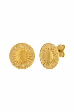 Ohrstecker 925 Silber vergoldet Münze Sonne 41184815906910
