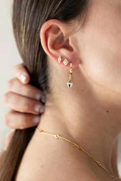 Ohrstecker 925 Sterling Silber vergoldet Raute Zirkonia 41185086373982