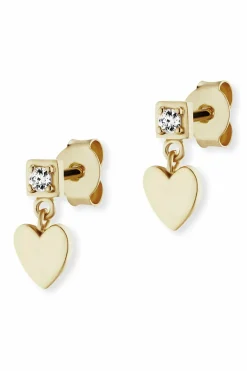 Ohrstecker 925/- Sterling Silber vergoldet Zirkonia Herz 41184284541022