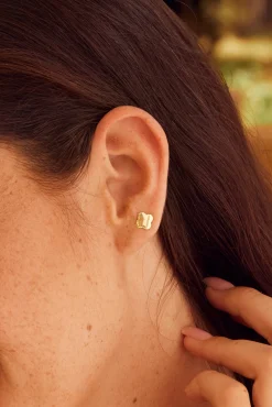 Ohrstecker 925 Sterling Silber gelb vergoldet Clover Kleeblatt 41184965230686