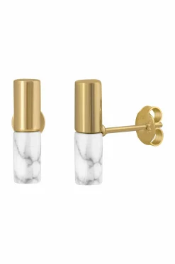 Ohrstecker 925/ Sterling Silber vergoldet Howlith 41184660979806