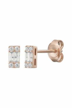 Ohrstecker 925 Sterling Silber rosé vergoldet Zirkonia 41185088274526