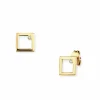 Ohrstecker 925 Sterling Silber gelb vergoldet Rechteck Zirkonia 41184563134558