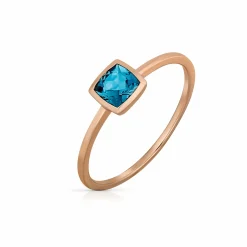 Orolino 585 Gold Roségold mit Blautopas (beh.) Ring 41677813809246