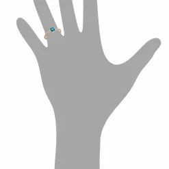 Orolino 585 Gold Roségold mit Blautopas (beh.) Ring 41677813809246