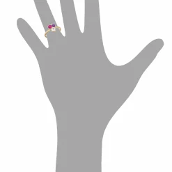 Orolino Gold 585 mit Rosaquartz Amethyst Rhodolith Brillant Ring 41677814005854