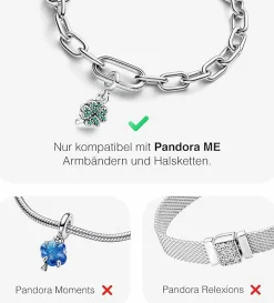Pandora Damen Charm Vierblättriges Kleeblatt Silber 798974C01