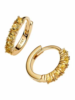 Pandora Damen-Creolen Huggies Ohrringe Goldfarben 263849C01