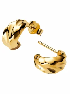 Pandora Damen-Creolen Wellig Goldfarben 263873C00