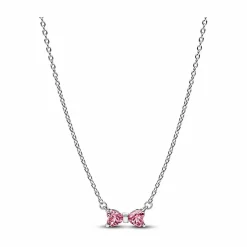 Pandora Damen-Halskette Schleife Pink Silber 394235C01-45