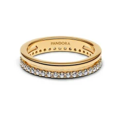 Pandora Damen-Ring Doppelband Goldfarben 163799C01