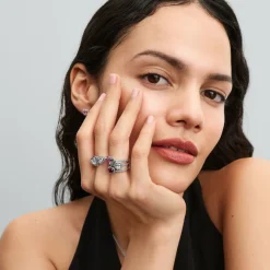 Pandora Damenring Erhabenes Herz Pink 198421C03