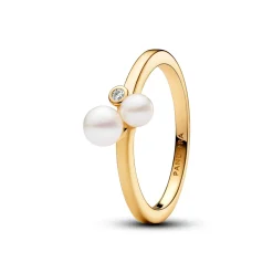 Pandora Damenring Perlen Größe 56 Gelbgold 163156C01-56