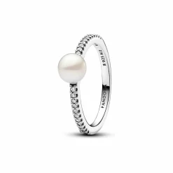 Pandora Damenring Süßwasserperle Größe 58 Silber 193158C01-58