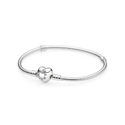 Pandora Moments Damen Armband mit Herz-Verschluss Silber 590719-