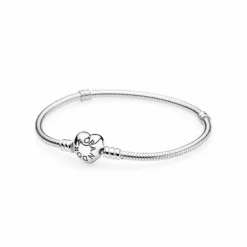 Pandora Moments Schlangen-Gliederarmband Herz-Verschluss 590719-16
