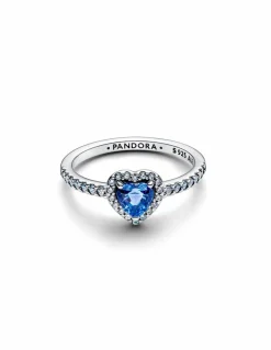 Pandora Silber Blaues Herz Ring 198421C05-56