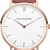 Paul Valentine Damen Armbanduhr MARINA ROSE GOLD PINK VELVET 36 MM PV36149