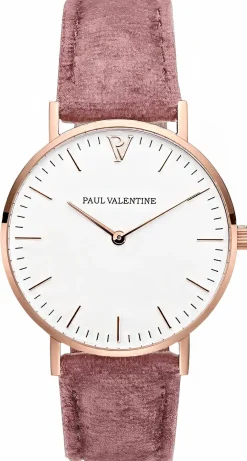 Paul Valentine Damen Armbanduhr MARINA ROSE GOLD PINK VELVET 36 MM PV36149