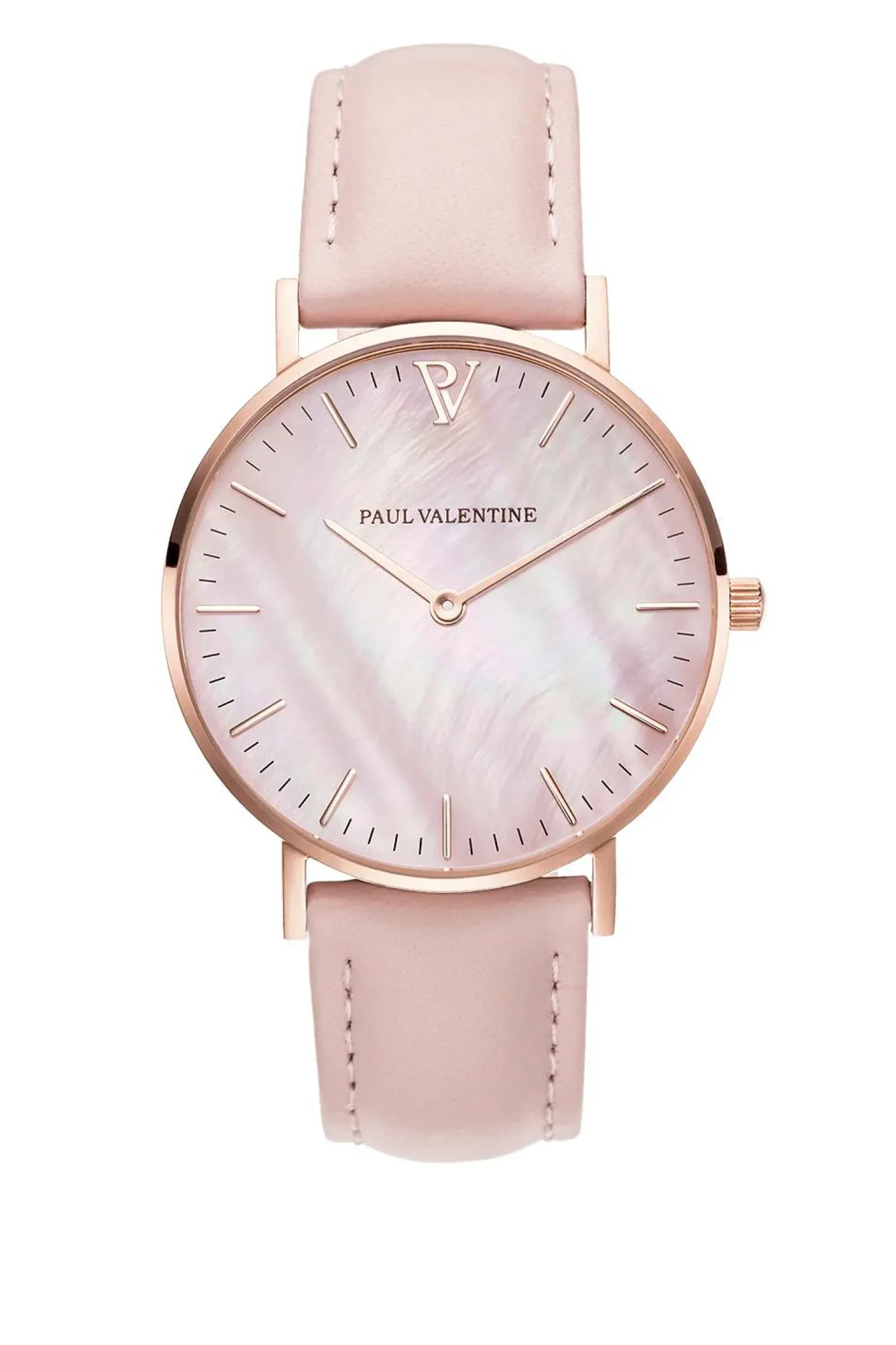 Paul Valentine Damen Armbanduhr ROSE GOLD PINK SEASHELL PINK 36 MM PV36613