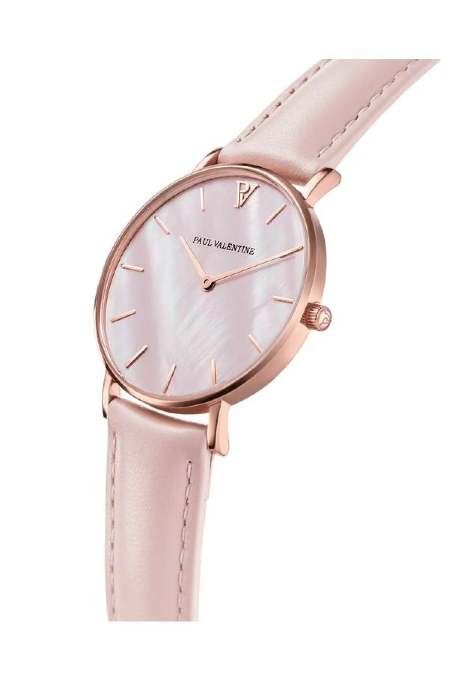 Paul Valentine Damen Armbanduhr ROSE GOLD PINK SEASHELL PINK 36 MM PV36613