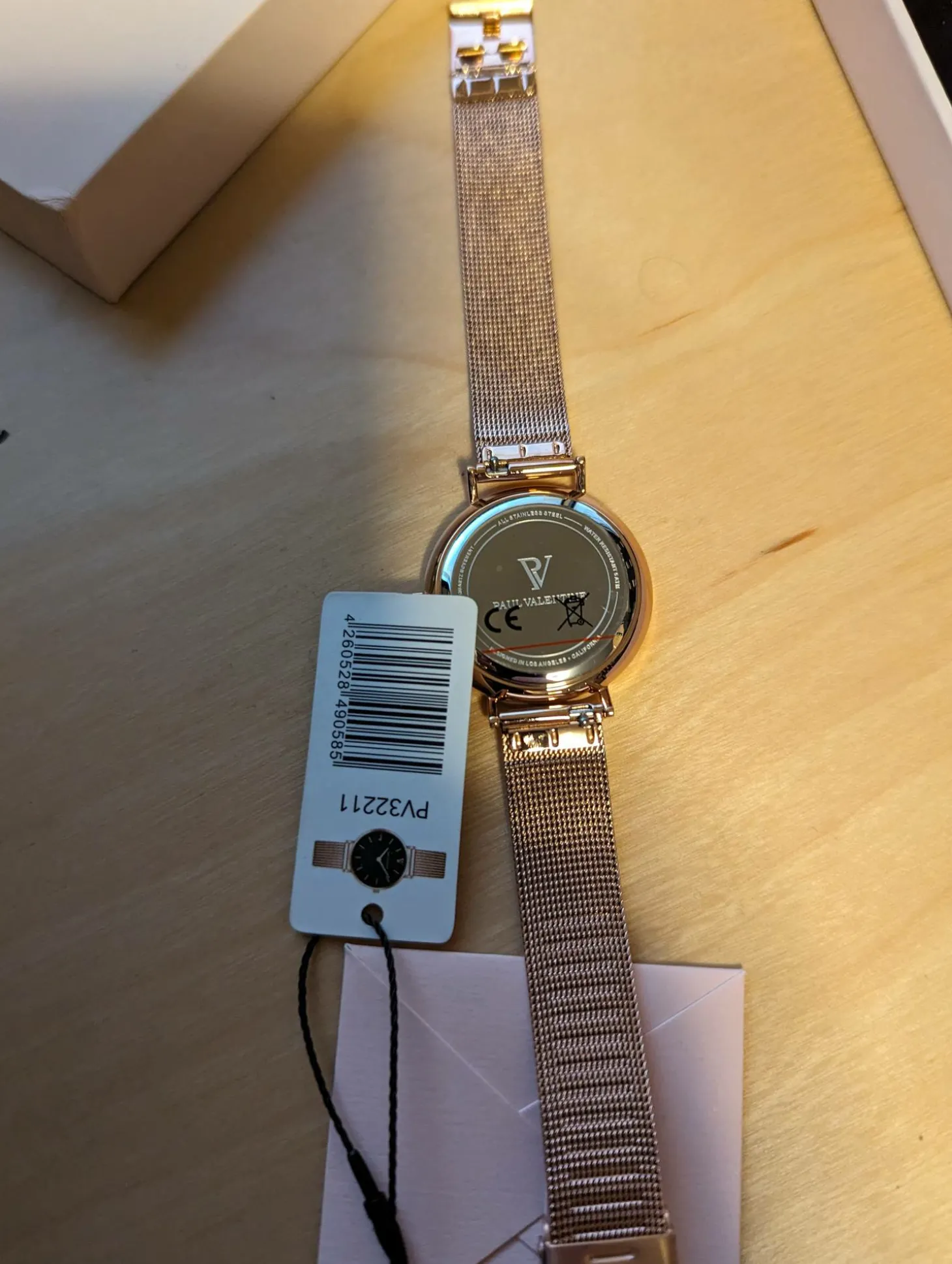 Paul Valentine Damen Armbanduhr PEARL ROSE GOLD MESH 32 MM PV32211