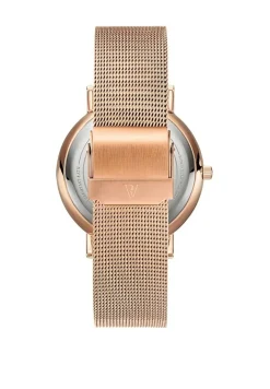 Paul Valentine Damen Armbanduhr PEARL ROSE GOLD MESH 32 MM PV32211