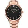 Paul Valentine Damen Armbanduhr HERMOSA ROSE GOLD BLACK 34 MM PV34212