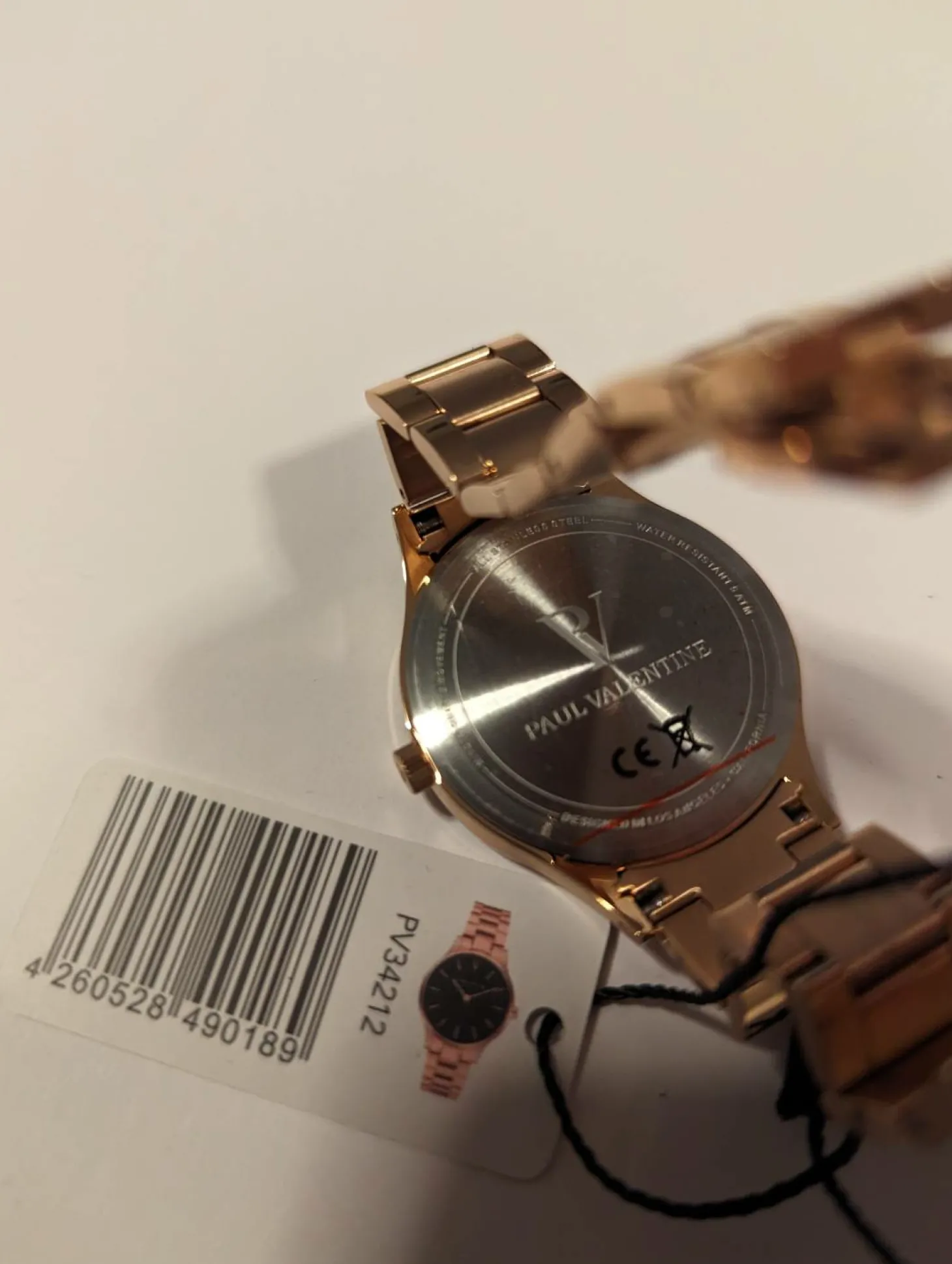 Paul Valentine Damen Armbanduhr HERMOSA ROSE GOLD BLACK 34 MM PV34212