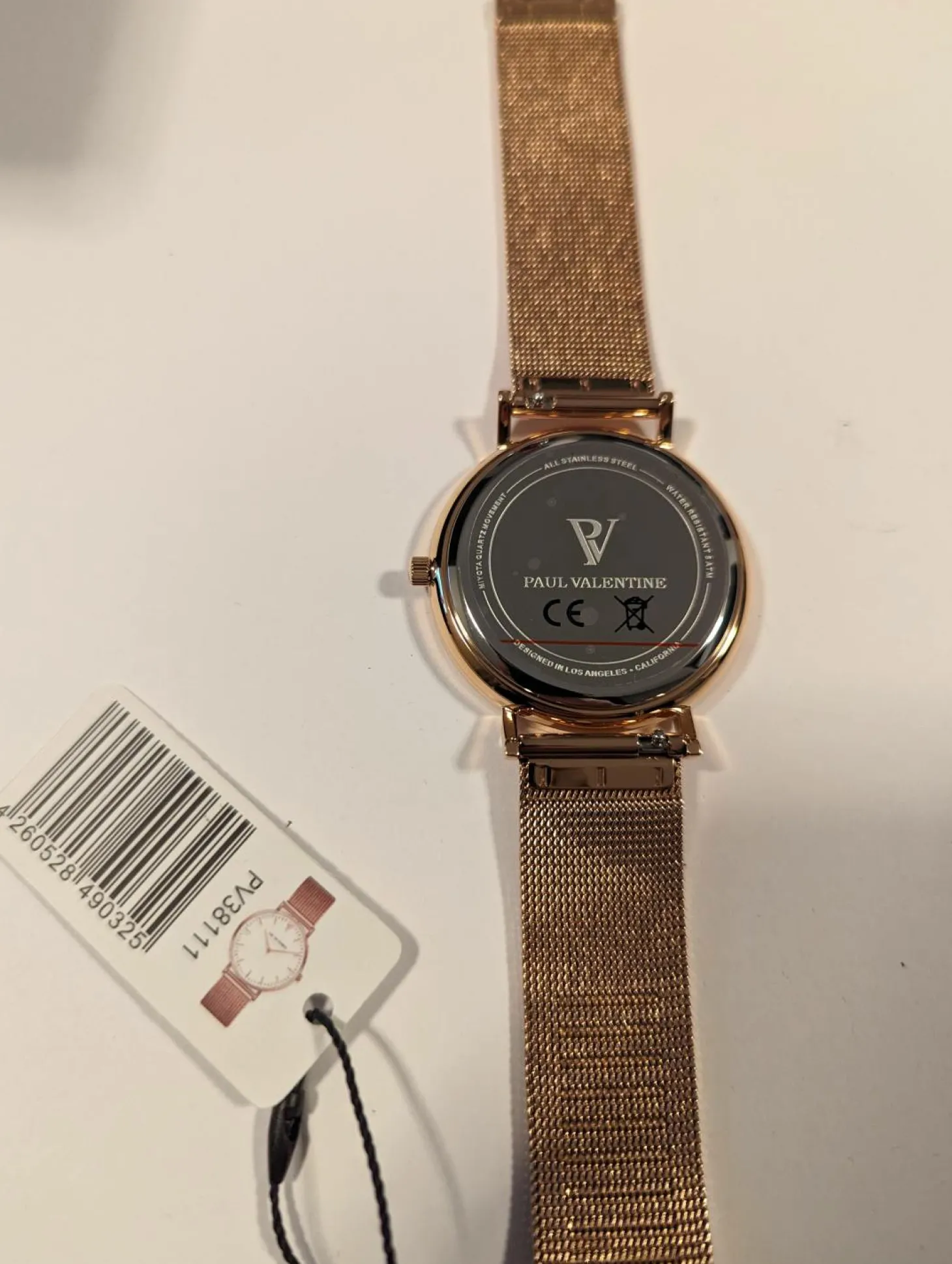 Paul Valentine Damen Armbanduhr MARINA ROSE GOLD MESH 38 MM PV38111