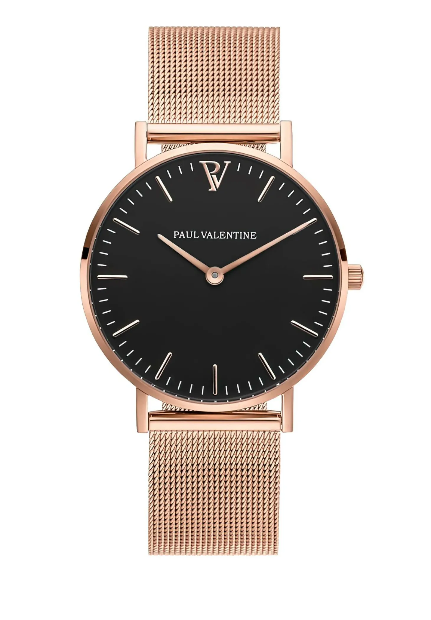Paul Valentine Damen Armbanduhr PEARL ROSE GOLD MESH 36 MM PV36211