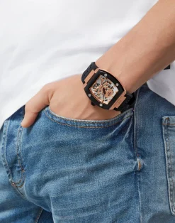 Philipp Plein Automatik Herrenuhr The $keleton Gold Rush PWBAA0121