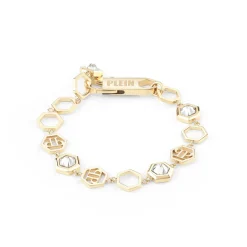 Philipp Plein Damen Armband Edelstahl IP Gold Hexagon