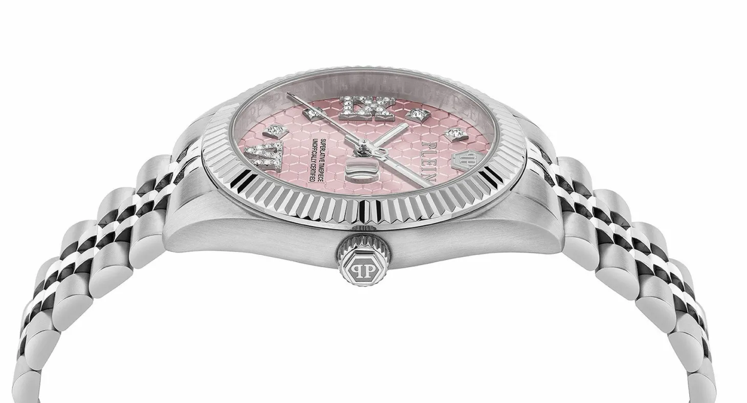 Philipp Plein Damen Uhr Date Superlative Crystal PWYFA0125 Edelstahl Roségold 34 mm