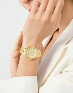 Philipp Plein Damen Uhr Royal Prestige PW4FA0525 Edelstahl Gold 33 mm Kristall‑Lünette